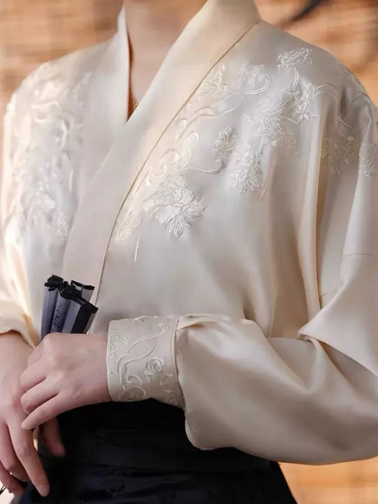 New Chinese Style Song Dynasty Embroidered Plane Sleeve Shirt Women's Spring Daily Hanfu Matched Tail Skirt Top
New Chinese Style Song Dynasty Embroidered Plane Sleeve Shirt Women's Spring Daily Hanfu Matched Tail Skirt Top