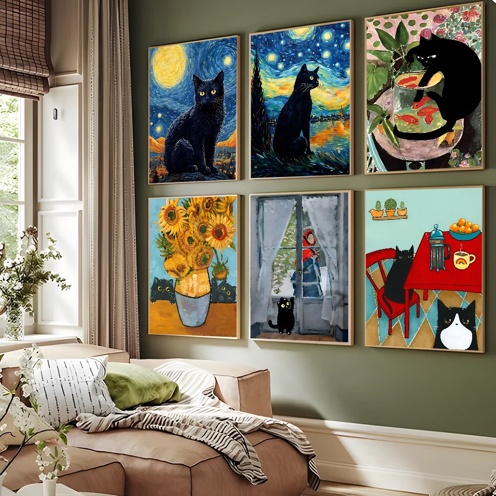 Black Cat Art Self-adhesive Art Poster Whitepaper Sticker DIY Room Bar Cafe Wall Decor
Black Cat Art Self-adhesive Art Poster Whitepaper Sticker DIY Room Bar Cafe Wall Decor