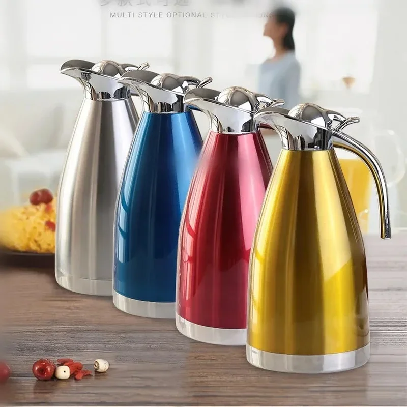 4 Color 1.5L 2L Vacuum Insulation Double Wall Stainless Steel Coffee Pot Milk Tea Jug Water Carafe Flask Thermal Thermos Bottles
4 Color 1.5L 2L Vacuum Insulation Double Wall Stainless Steel Coffee Pot Milk Tea Jug Water Carafe Flask Thermal Thermos Bottles