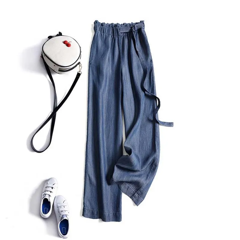 Soft Tencel Denim Women's Summer Wide-leg Pants High Waist Pendant Feeling Loose Casual Floor-mopping Trousers
Soft Tencel Denim Women's Summer Wide-leg Pants High Waist Pendant Feeling Loose Casual Floor-mopping Trousers