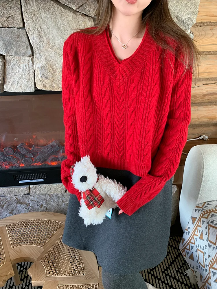 Cisas New Year V-Ne Knitted Wool Sweater Faionable Twist All Wool Long Sve Regular Length Color Winter Women...
Cisas New Year V-Ne Knitted Wool Sweater Faionable Twist All Wool Long Sve Regular Length Color Winter Women...