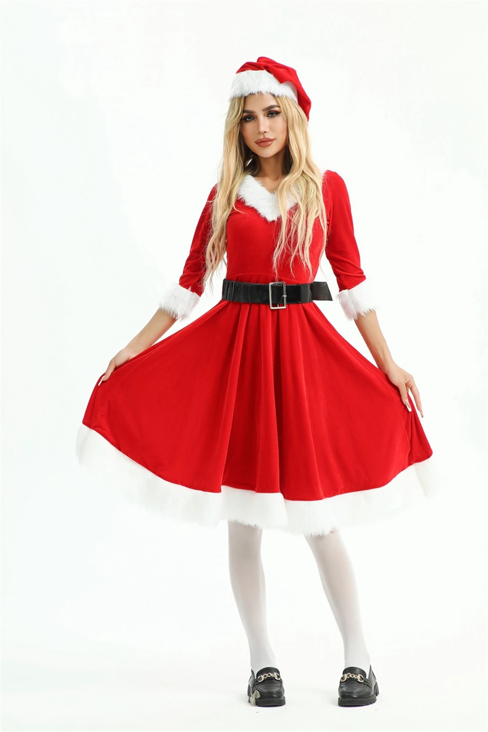 Christmas Costume Adult Female Xmas Carnival Party Dress Hat Belt Suit Red Santa Claus Cosplay Clothes Women Performance Outfits
Christmas Costume Adult Female Xmas Carnival Party Dress Hat Belt Suit Red Santa Claus Cosplay Clothes Women Performance Outfits
