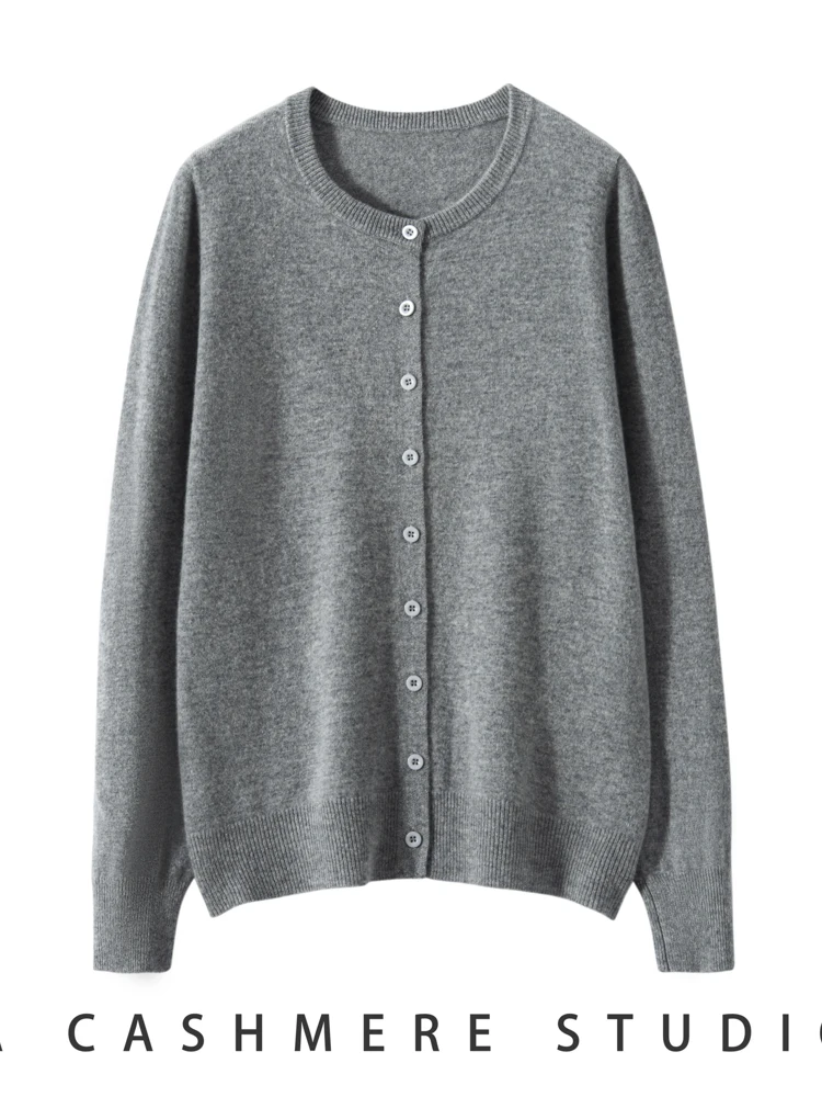 New Spring Autumn Fashion 100% Cashmere Waistcoat Women Basic O-Neck Cardigan Sweater Elegant Loose Knitwear Clothing Coat Tops
New Spring Autumn Fashion 100% Cashmere Waistcoat Women Basic O-Neck Cardigan Sweater Elegant Loose Knitwear Clothing Coat Tops