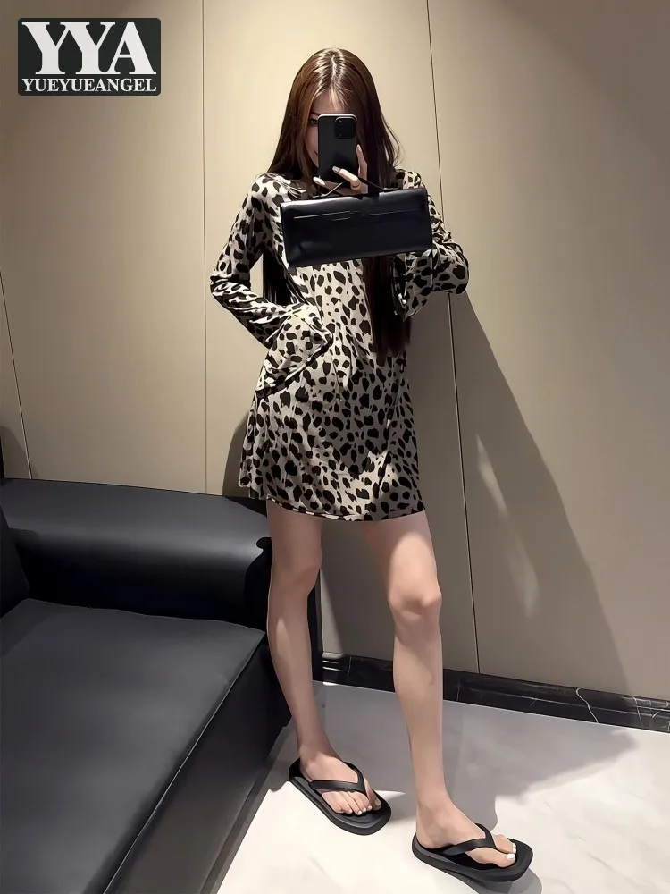 Summer Fashion New Dress Women Leopard Print Long Sleeve O Neck Slim Fit Dress Casual Office Ladies Elegant Short Skirt Dresses
Summer Fashion New Dress Women Leopard Print Long Sleeve O Neck Slim Fit Dress Casual Office Ladies Elegant Short Skirt Dresses