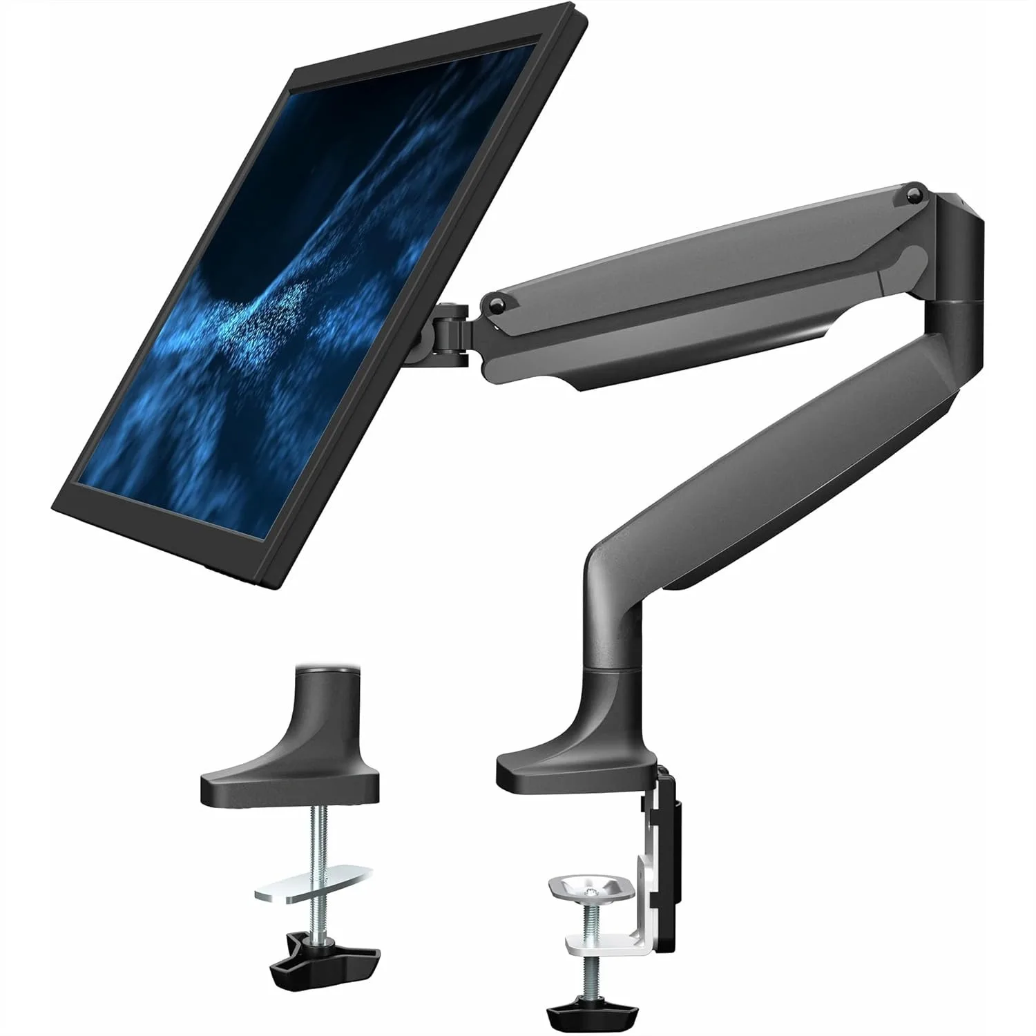 Single Monitor Desk Mount, VIVO Premium Aluminum Gas Spring Arm for 32" Screens, Fully Adjustable Tilt Swivel
Single Monitor Desk Mount, VIVO Premium Aluminum Gas Spring Arm for 32" Screens, Fully Adjustable Tilt Swivel