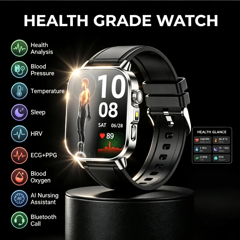 Nursing Grade New ECG+PPG Healthy Diagnose Smart Watch Men Body Analysis Blood Pressure Lipid Uric Acid NFC Health Tracker Watc
Nursing Grade New ECG+PPG Healthy Diagnose Smart Watch Men Body Analysis Blood Pressure Lipid Uric Acid NFC Health Tracker Watc