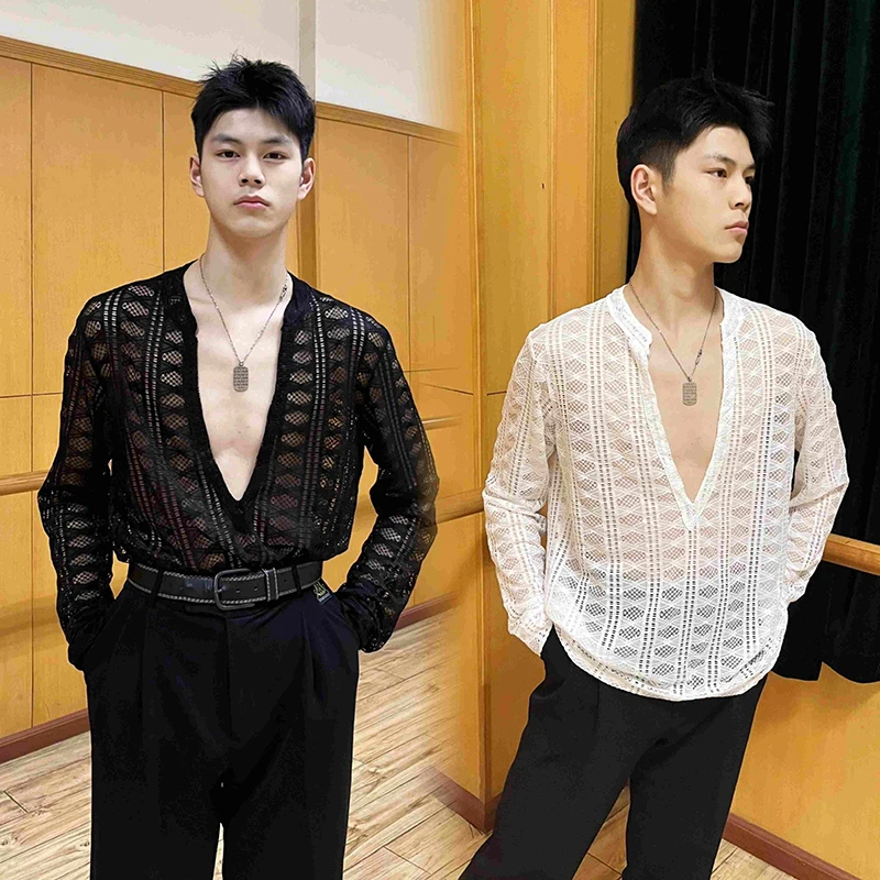 2025 Lain Dance Tops For Men Глубокая V-Mesh Выдолбленная рубашка Чача Румба Танго Платье для взрослых Мужская одежда для латинских тренировок DQS19015
2025 Lain Dance Tops For Men Глубокая V-Mesh Выдолбленная рубашка Чача Румба Танго Платье для взрослых Мужская одежда для латинских тренировок DQS19015