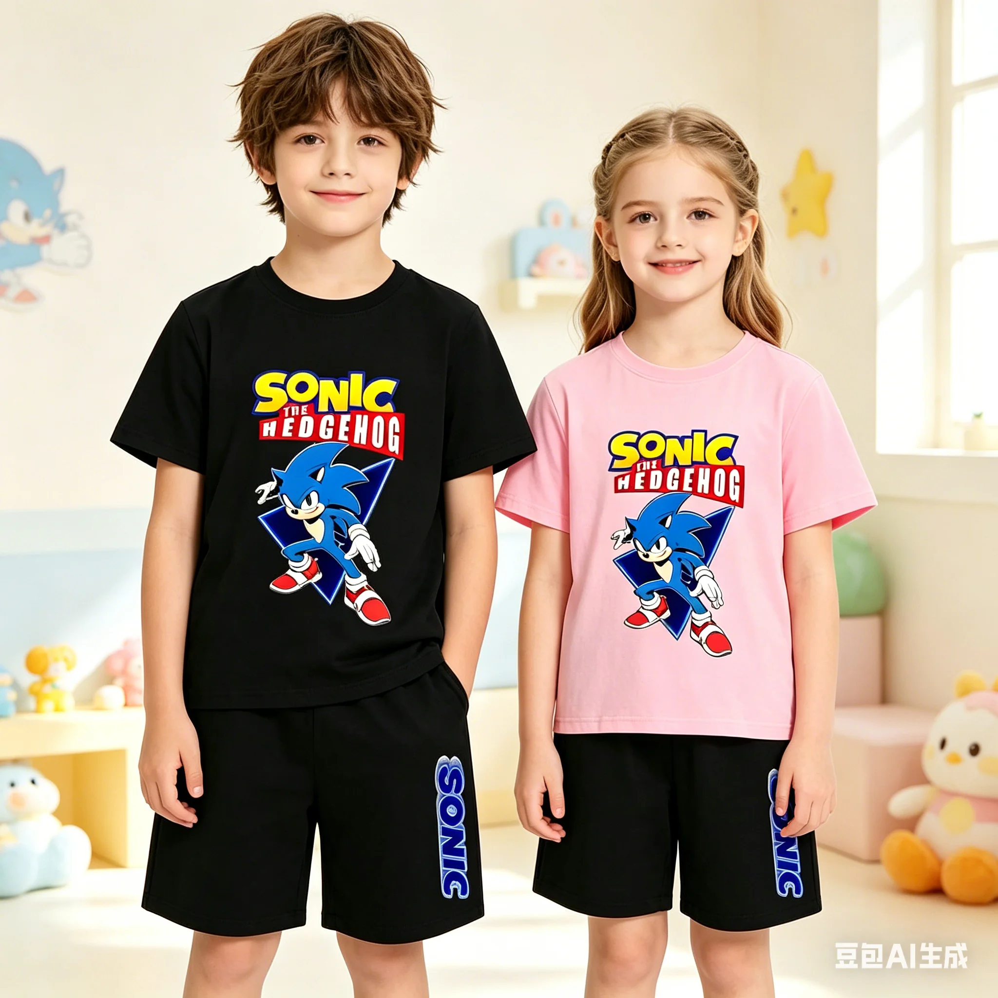 Summer 2 Piece Set 3-12 Age Children T-Shirt Casual Anime Cartoon Printed Short Sleeve+Shorts Comfortable Breathable Sportswear
Summer 2 Piece Set 3-12 Age Children T-Shirt Casual Anime Cartoon Printed Short Sleeve+Shorts Comfortable Breathable Sportswear