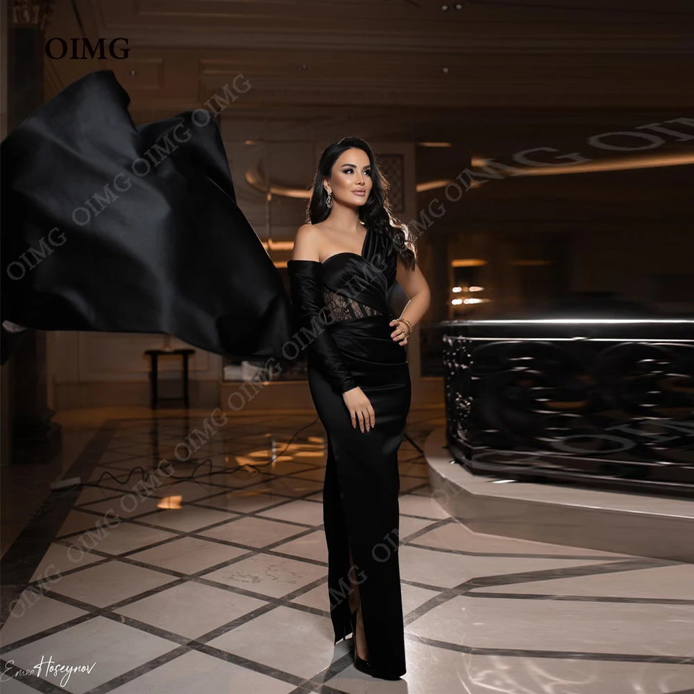 OIMG Full Sleeves Prom Dresses Eleagnt One Shoulder Lace Fahsion Party Floor Length Side Slit Custom Formal Evening Gowns
OIMG Full Sleeves Prom Dresses Eleagnt One Shoulder Lace Fahsion Party Floor Length Side Slit Custom Formal Evening Gowns