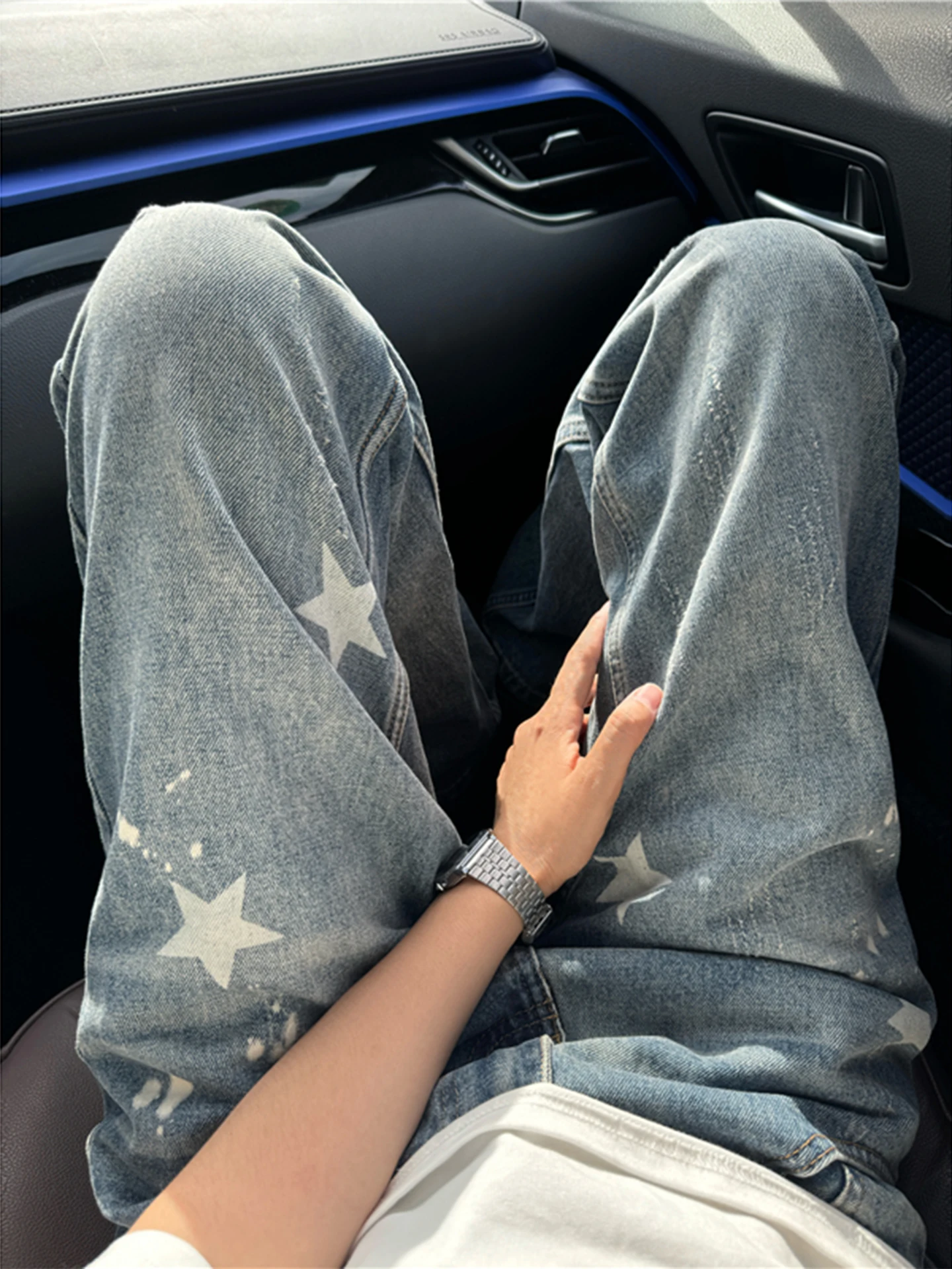 Blue Star Print Men's Jeans Straight Leg Vintage American Style High Waist Denim Pants Wear Resistant Loose Fit Casual Jeans
Blue Star Print Men's Jeans Straight Leg Vintage American Style High Waist Denim Pants Wear Resistant Loose Fit Casual Jeans