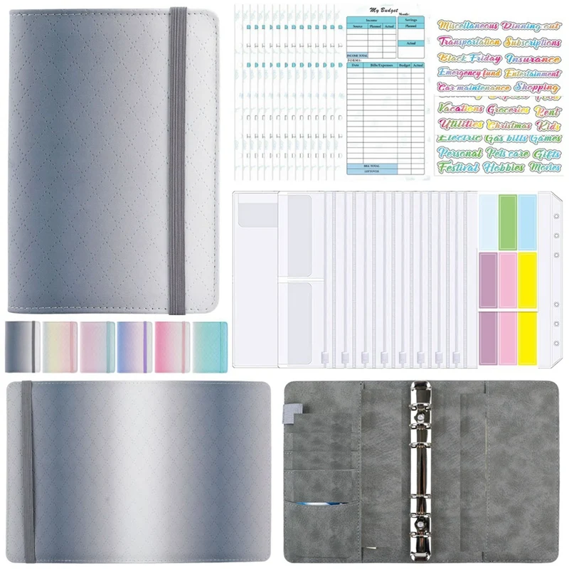 A6 Gradient Macaron Binder Hand Ledger Notebook Leather PU Loose-Leaf Book Cash Budget Book With Zip Bag
A6 Gradient Macaron Binder Hand Ledger Notebook Leather PU Loose-Leaf Book Cash Budget Book With Zip Bag