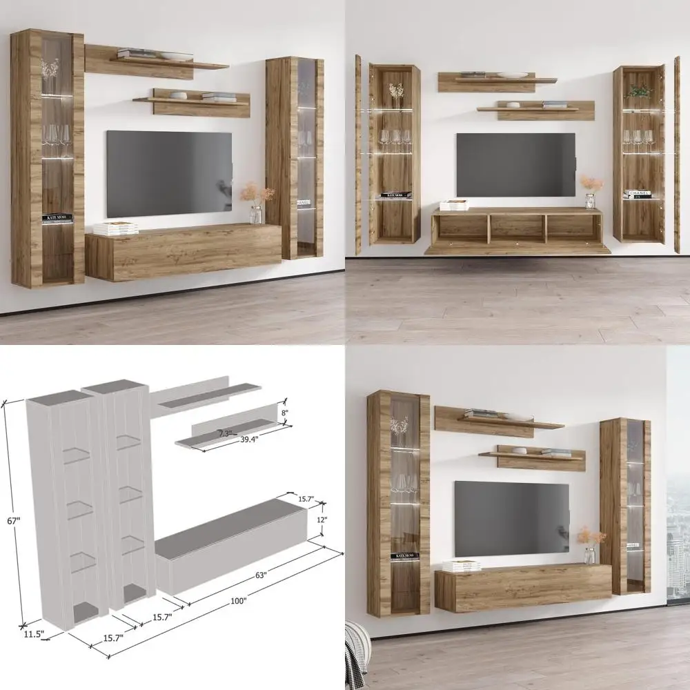 Meble urniture ly A4 30TV Stand Wall-Mounted Entertainment Center — loating Design with Storage Shelves and 16-Color LED Lightin
Meble urniture ly A4 30TV Stand Wall-Mounted Entertainment Center — loating Design with Storage Shelves and 16-Color LED Lightin
