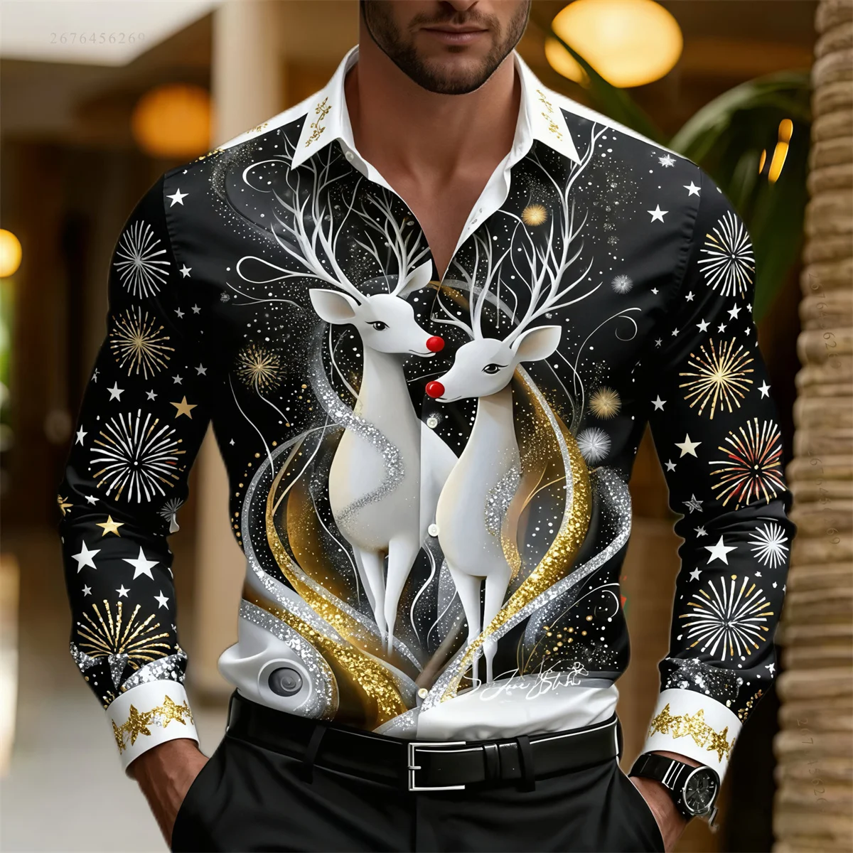15-color men's long-sleeved shirt with deer pattern, stylish and comfortable, with a high-end design and fast shipping.
15-color men's long-sleeved shirt with deer pattern, stylish and comfortable, with a high-end design and fast shipping.