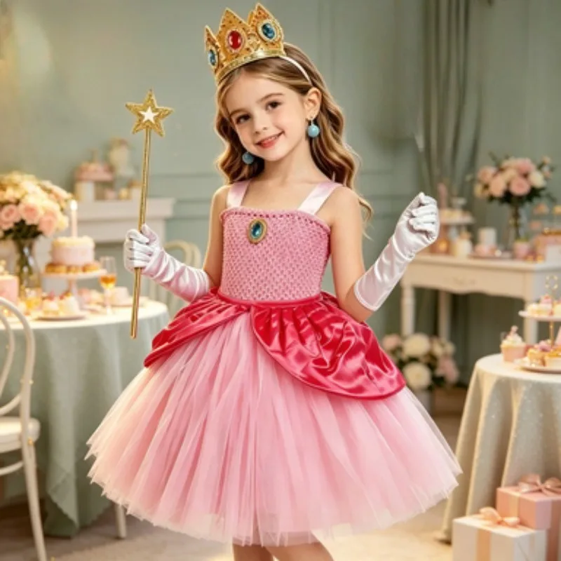Little Girls Pink Princess Tulle Dress, Bright Pink Ballet Tutu Dress with Crown and Magic Wand, Kids Outfit for Birthday Party
Little Girls Pink Princess Tulle Dress, Bright Pink Ballet Tutu Dress with Crown and Magic Wand, Kids Outfit for Birthday Party