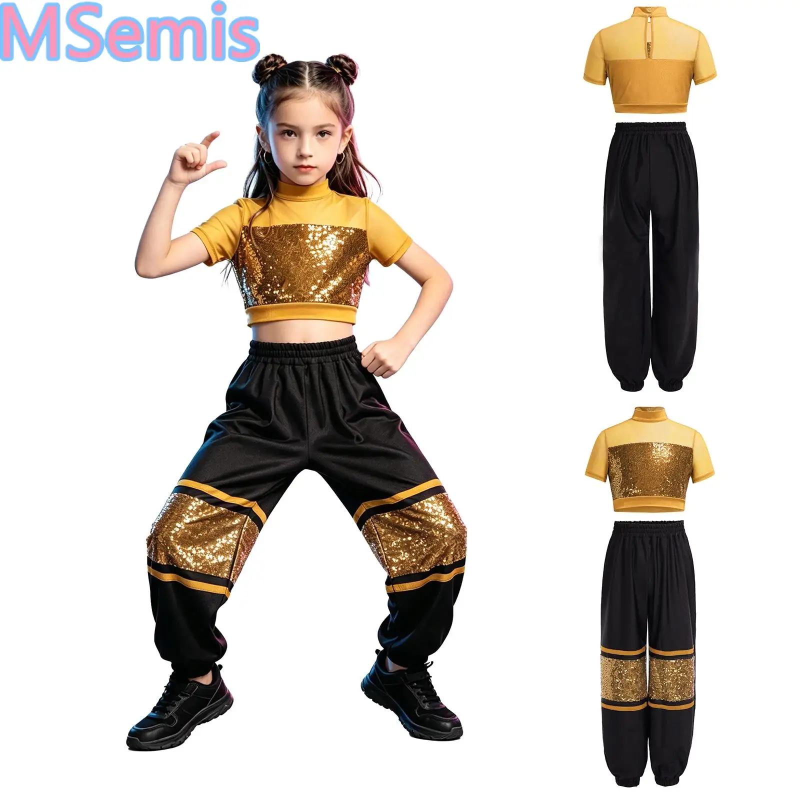 Kid Girls Modern Hip Hop Street Dance Outfit Short Sleeve Mesh Patchwork Sequin Crop Top And Sports Pants Cheer Leader Dance Set
Kid Girls Modern Hip Hop Street Dance Outfit Short Sleeve Mesh Patchwork Sequin Crop Top And Sports Pants Cheer Leader Dance Set