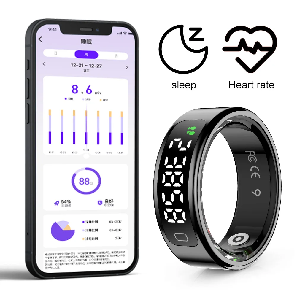 Умное кольцо для здоровья с мониторингом сердечного ритма, уровня кислорода в крови и сна, с дисплеем, для женщин и мужчин
Умное кольцо для здоровья с мониторингом сердечного ритма, уровня кислорода в крови и сна, с дисплеем, для женщин и мужчин