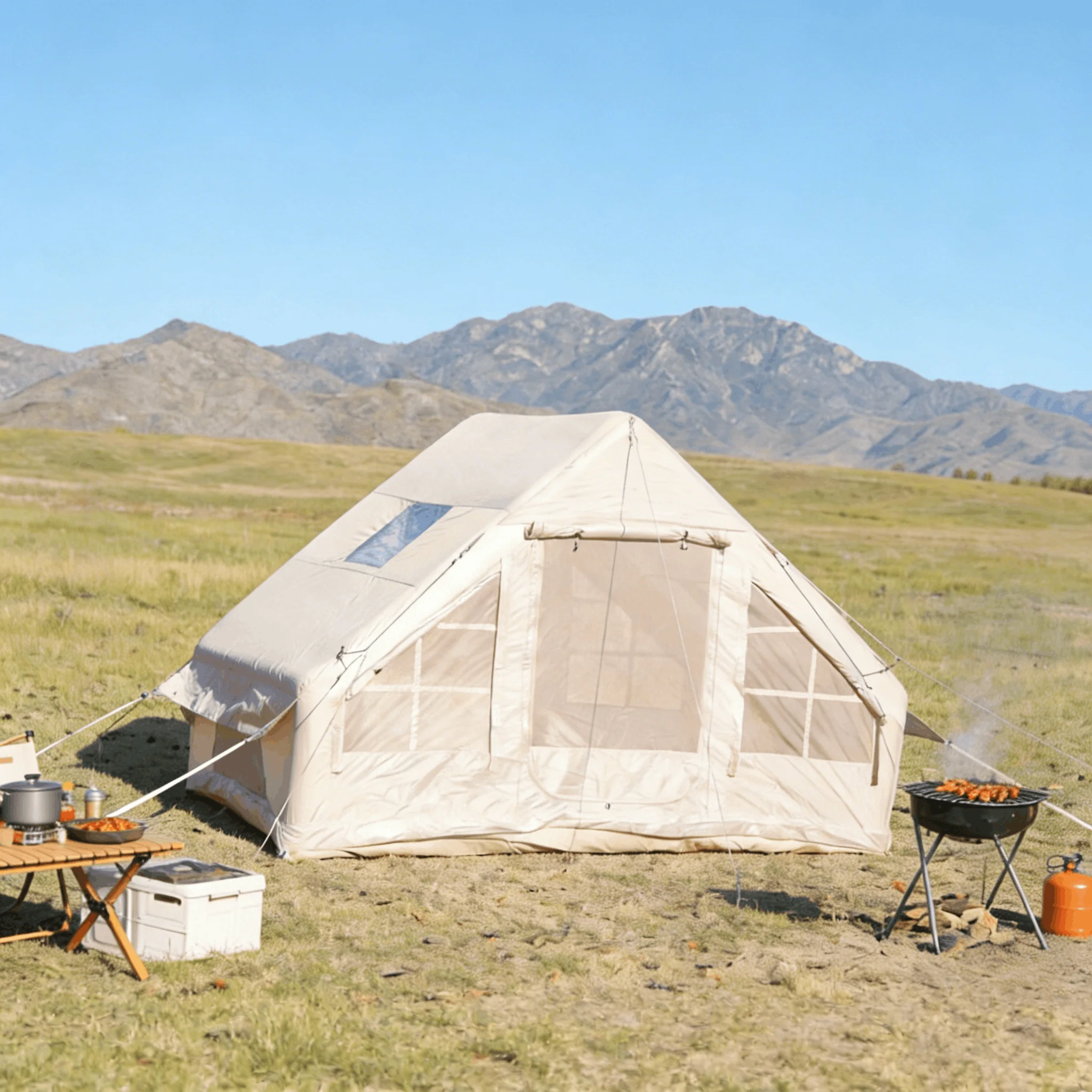 Commercial Airbeam Outfitter Tent Six SQM Four Season Stormproof 420D Oxford Heavy Duty Winter Hunting Shelter Wholesale
Commercial Airbeam Outfitter Tent Six SQM Four Season Stormproof 420D Oxford Heavy Duty Winter Hunting Shelter Wholesale