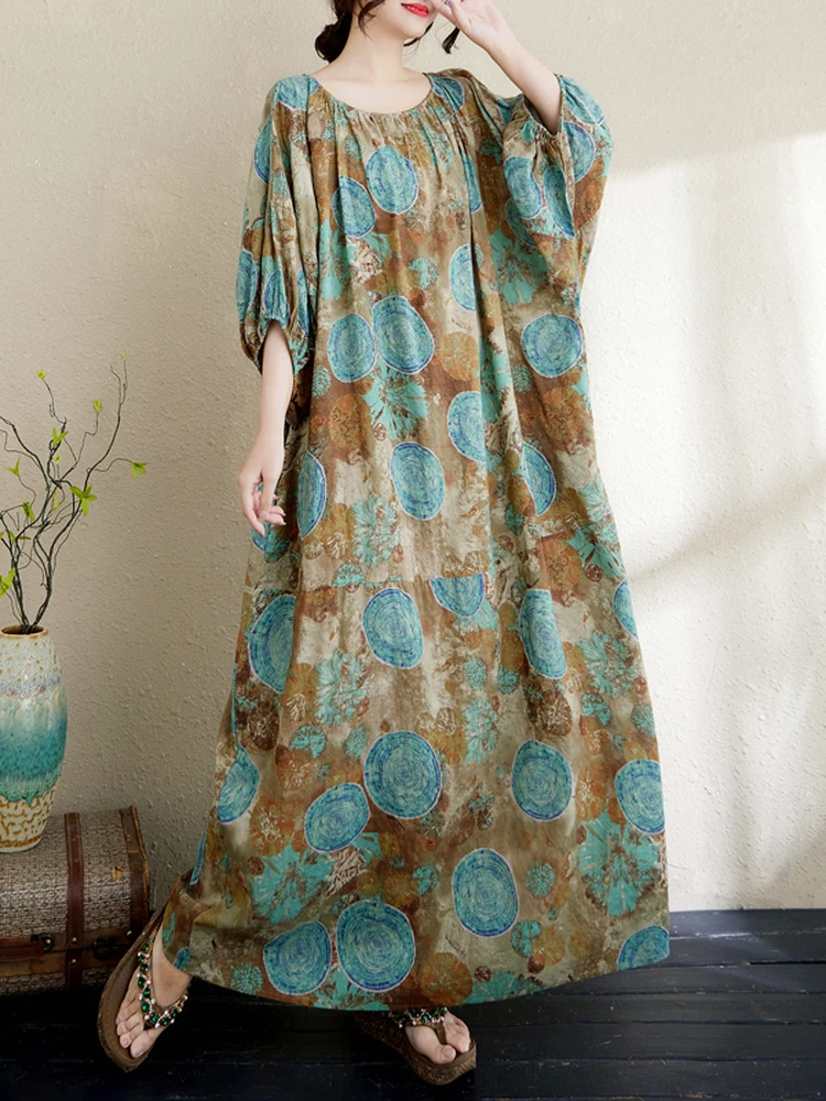 plus Size Cotton Linen Dress Summer Travel Holiday Batwing Lantern Sleeve Long Dress Casual Loose Fit Printed A-Line Skirt
plus Size Cotton Linen Dress Summer Travel Holiday Batwing Lantern Sleeve Long Dress Casual Loose Fit Printed A-Line Skirt