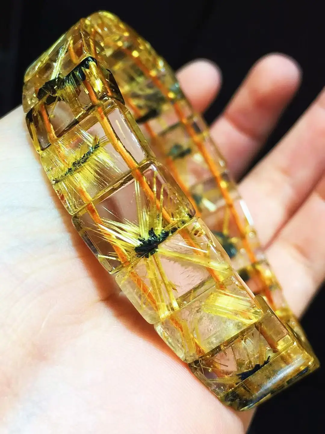 13mm Natural Gold Rutilated Quartz Bangle Bracelet Jewelry For Women Men Wealth Gift Brazil Beads Crystal Gemstone Strands AAAAA
13mm Natural Gold Rutilated Quartz Bangle Bracelet Jewelry For Women Men Wealth Gift Brazil Beads Crystal Gemstone Strands AAAAA