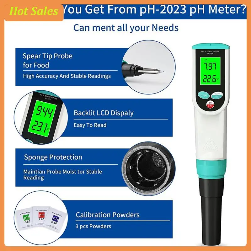 AA05 PH Meter With ATC Food PH Tester Waterproof Digital Food PH Meter With High Accuracy PH/Temperature Probe
AA05 PH Meter With ATC Food PH Tester Waterproof Digital Food PH Meter With High Accuracy PH/Temperature Probe