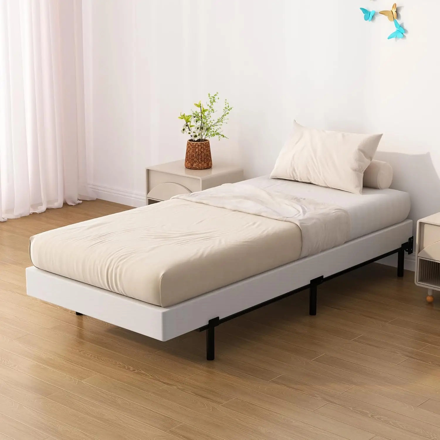 Twin Box Spring Bed Base 6 H, Low Profile Metal Boxspring Twin With Fabric Cover, 2000 Lbs Max Weight Capacity Mattress
Twin Box Spring Bed Base 6 H, Low Profile Metal Boxspring Twin With Fabric Cover, 2000 Lbs Max Weight Capacity Mattress