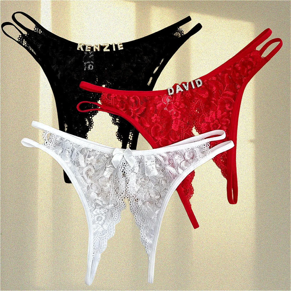 Custom Name Crystal Letter Briefs Sexy Lace Crotchless Knickers Hollow Waist Panties Open Gear Underpants Girlfriend Wife Gift
Custom Name Crystal Letter Briefs Sexy Lace Crotchless Knickers Hollow Waist Panties Open Gear Underpants Girlfriend Wife Gift