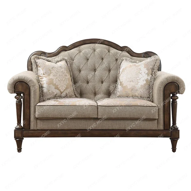 Retro Solid Wood Cloth Craft Sofa Villa Living Room Small Apartment Oak Distressed High Backrest Sofa
Retro Solid Wood Cloth Craft Sofa Villa Living Room Small Apartment Oak Distressed High Backrest Sofa
