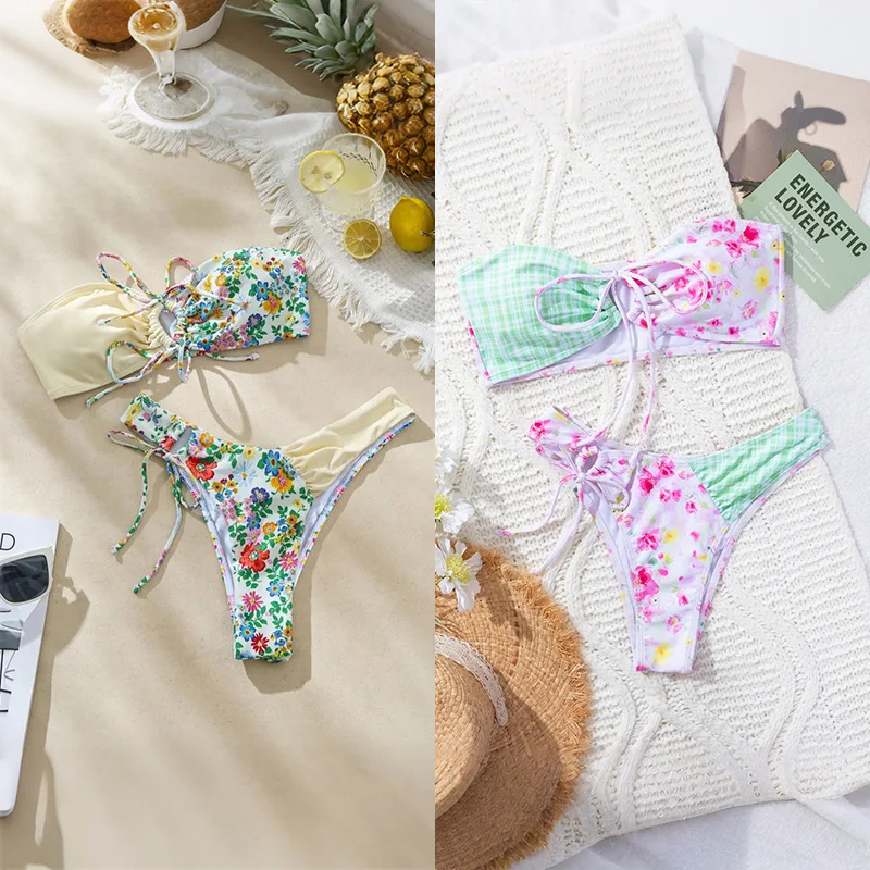 NewbikiniSmall Floral Strapless Sexy Two-Piece Bikini Swimsuit for Women
NewbikiniSmall Floral Strapless Sexy Two-Piece Bikini Swimsuit for Women