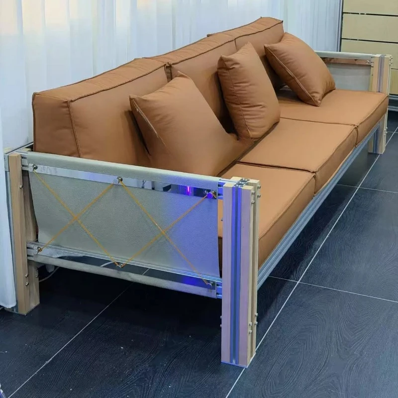Aluminum profile walnut, soft bag sofa, industrial style retro metal feeling
Aluminum profile walnut, soft bag sofa, industrial style retro metal feeling