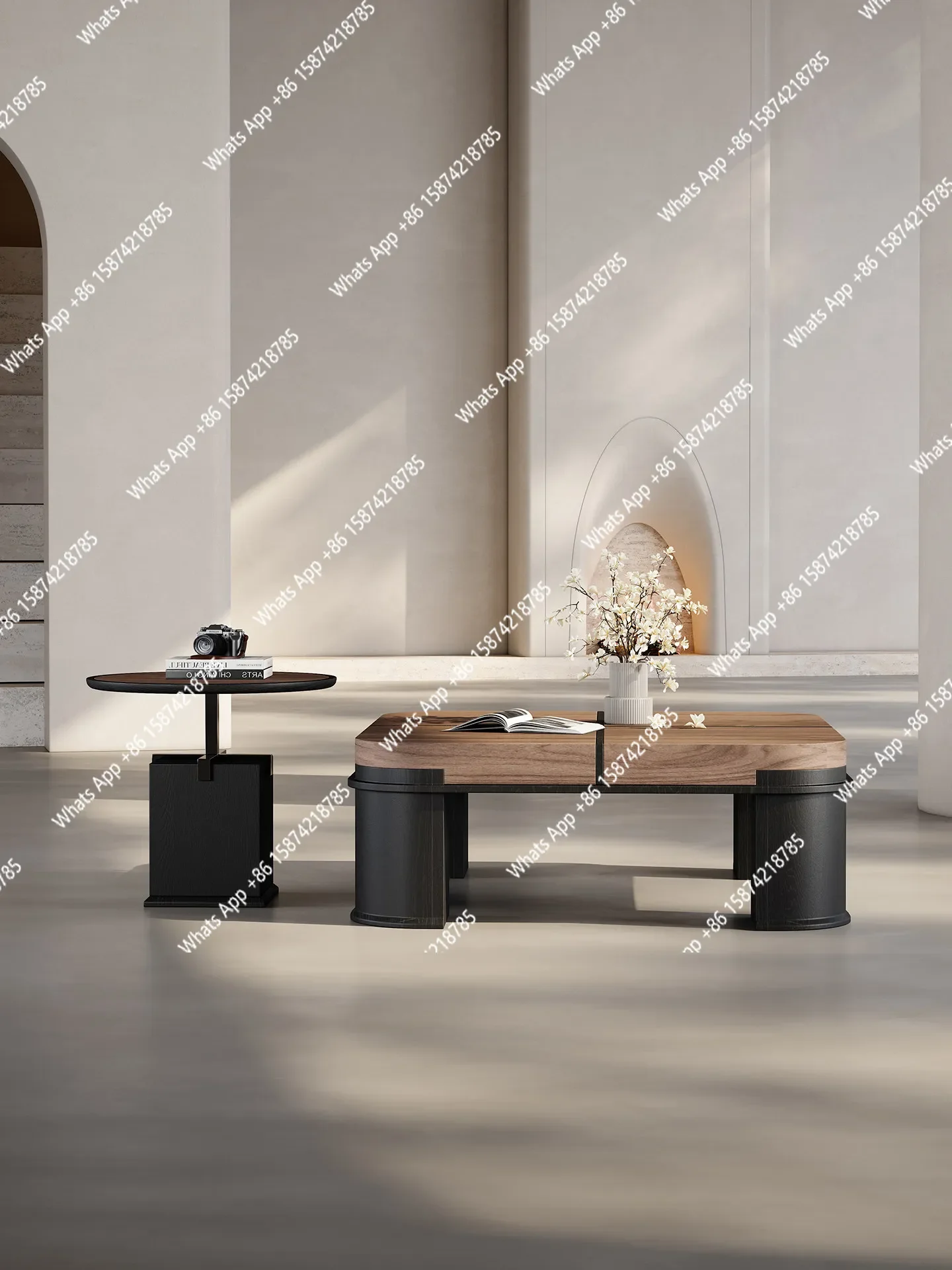 Xx Mid-style Coffee Table Living Room New High-end Walnut Veneer Wabi-sabi Style Square Coffee Table Combination
Xx Mid-style Coffee Table Living Room New High-end Walnut Veneer Wabi-sabi Style Square Coffee Table Combination