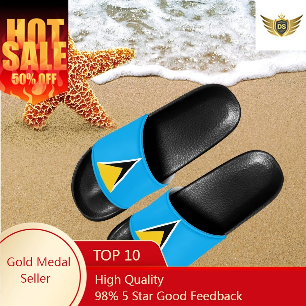 Saint Lucia Flag Print Ladies Slippers Non-slip Casual Women Bathroom Slides Lightweight Breathable Shoes For Summer Chinelos
Saint Lucia Flag Print Ladies Slippers Non-slip Casual Women Bathroom Slides Lightweight Breathable Shoes For Summer Chinelos