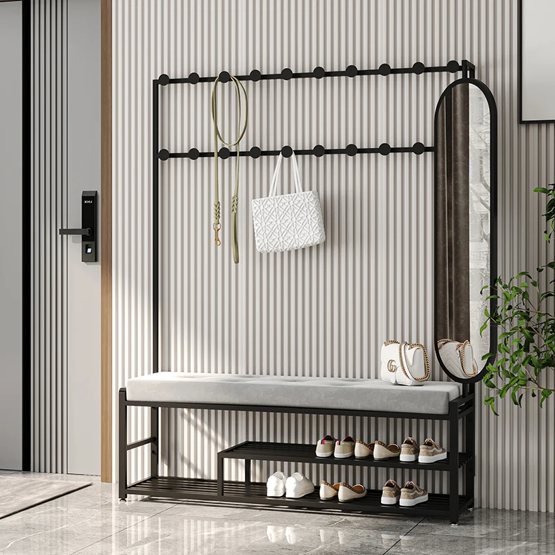 Shoe changing stool Coat rack with mirror Rotating shoe cabinet Hanging hanger Integrated rack Multifunctional shoe stool Floor
Shoe changing stool Coat rack with mirror Rotating shoe cabinet Hanging hanger Integrated rack Multifunctional shoe stool Floor