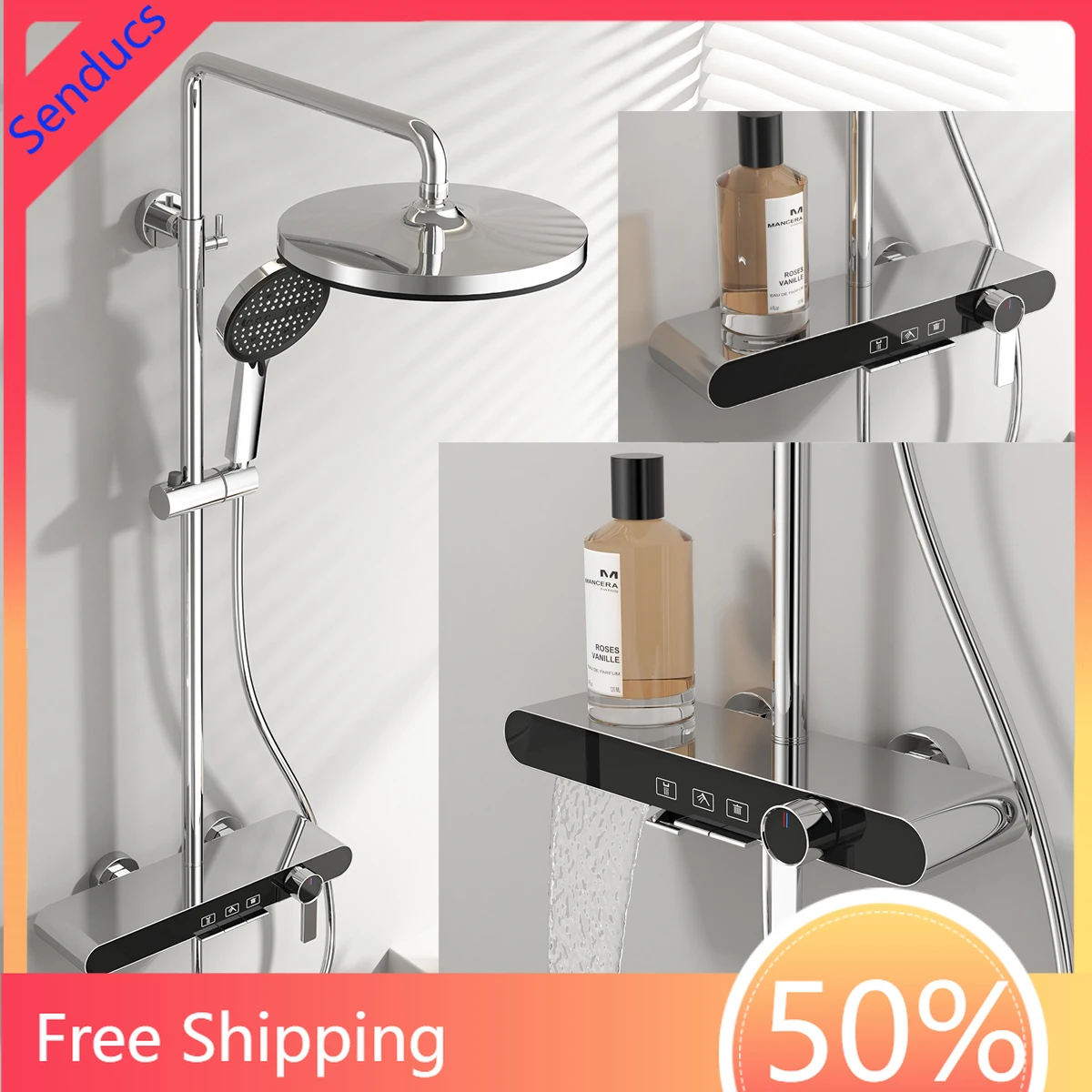 Chrome Piano Bathroom Shower Set 12 Inch Rain Shower Head Brass Waterfall Bathroom Faucet Hot Cold Piano Bathroom Shower System
Chrome Piano Bathroom Shower Set 12 Inch Rain Shower Head Brass Waterfall Bathroom Faucet Hot Cold Piano Bathroom Shower System