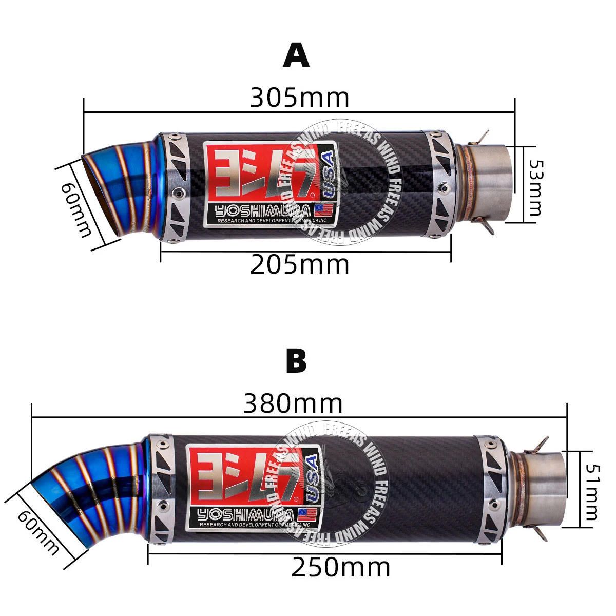 Yoshimura 51MM 53MM Carbon Fiber Motorcycle Exhaust Pipe Escape For NINJA250-650 Z800-1000 R1 DUKE390 S1000RR GSXR6 GP76 Muffler 
Yoshimura 51MM 53MM Carbon Fiber Motorcycle Exhaust Pipe Escape For NINJA250-650 Z800-1000 R1 DUKE390 S1000RR GSXR6 GP76 Muffler