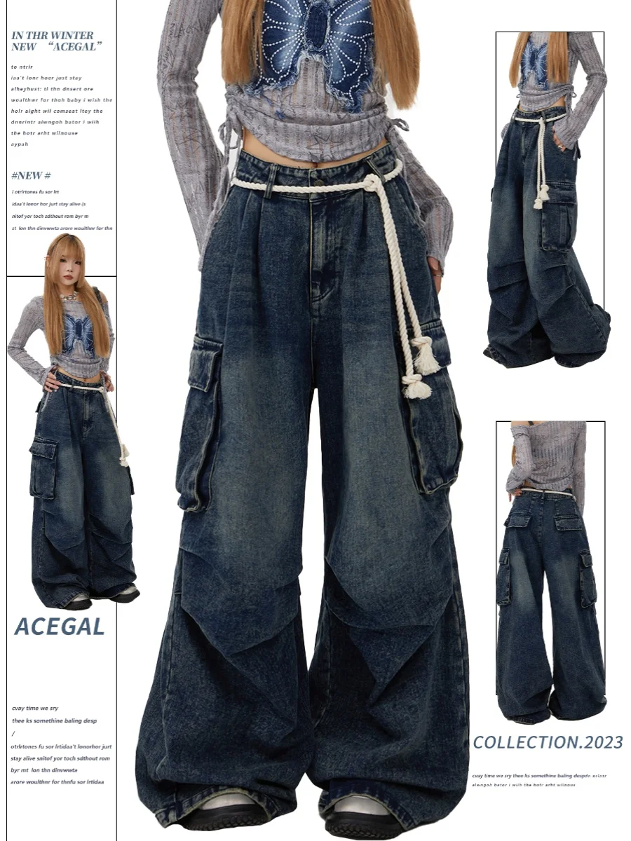 American Style Loose Straight Leg Workwear Jeans Casual Hiphop Loose Fit Blue Denim Trousers for Women Autumn Season
American Style Loose Straight Leg Workwear Jeans Casual Hiphop Loose Fit Blue Denim Trousers for Women Autumn Season