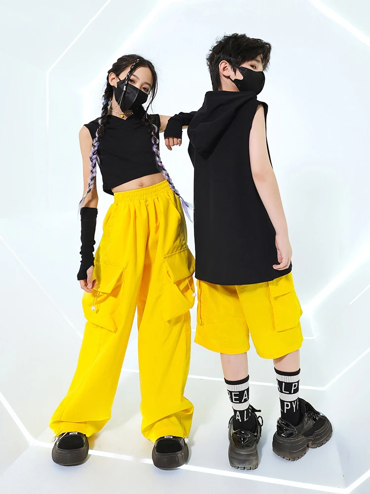 New Children Hip Hop Dance Clothing Black Hoodie Tops Yellow Pants Streetwear For Girls Boys Modern Jazz Dance Costumes DQS16937
New Children Hip Hop Dance Clothing Black Hoodie Tops Yellow Pants Streetwear For Girls Boys Modern Jazz Dance Costumes DQS16937