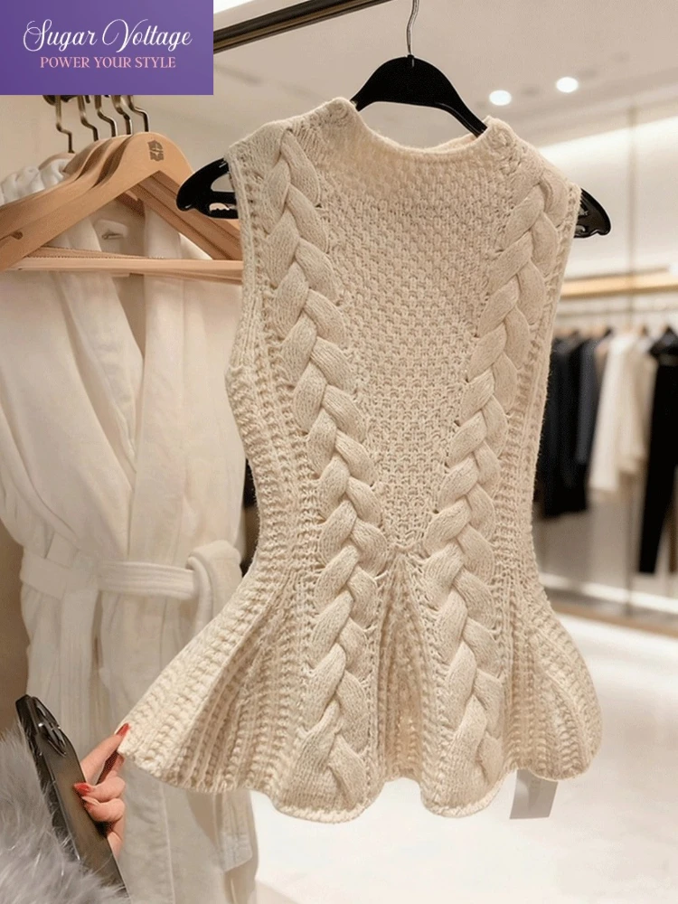 French Elegant Fashion Casual Cream Knit Sweater Vest Women Slim Fit Inner Layer Knitted Tank Top Korean Trendy Popular Clothes
French Elegant Fashion Casual Cream Knit Sweater Vest Women Slim Fit Inner Layer Knitted Tank Top Korean Trendy Popular Clothes