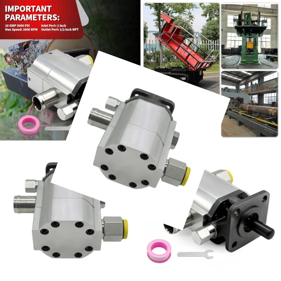 Hydraulic log splitter pump for wood splitting aluminum gear black 16GPM 2-stage 3000PSI high-efficiency flow and pressure stab
Hydraulic log splitter pump for wood splitting aluminum gear black 16GPM 2-stage 3000PSI high-efficiency flow and pressure stab