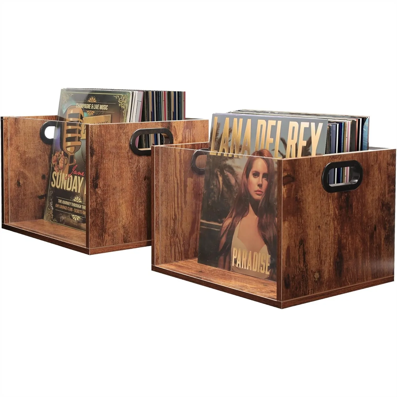 Vinyl Record Storage Crate 2 Pack, Holds 60 LPs, Acrylic Front Visible Storage Box with Handle, Wooden Organizer for Records,
Vinyl Record Storage Crate 2 Pack, Holds 60 LPs, Acrylic Front Visible Storage Box with Handle, Wooden Organizer for Records,