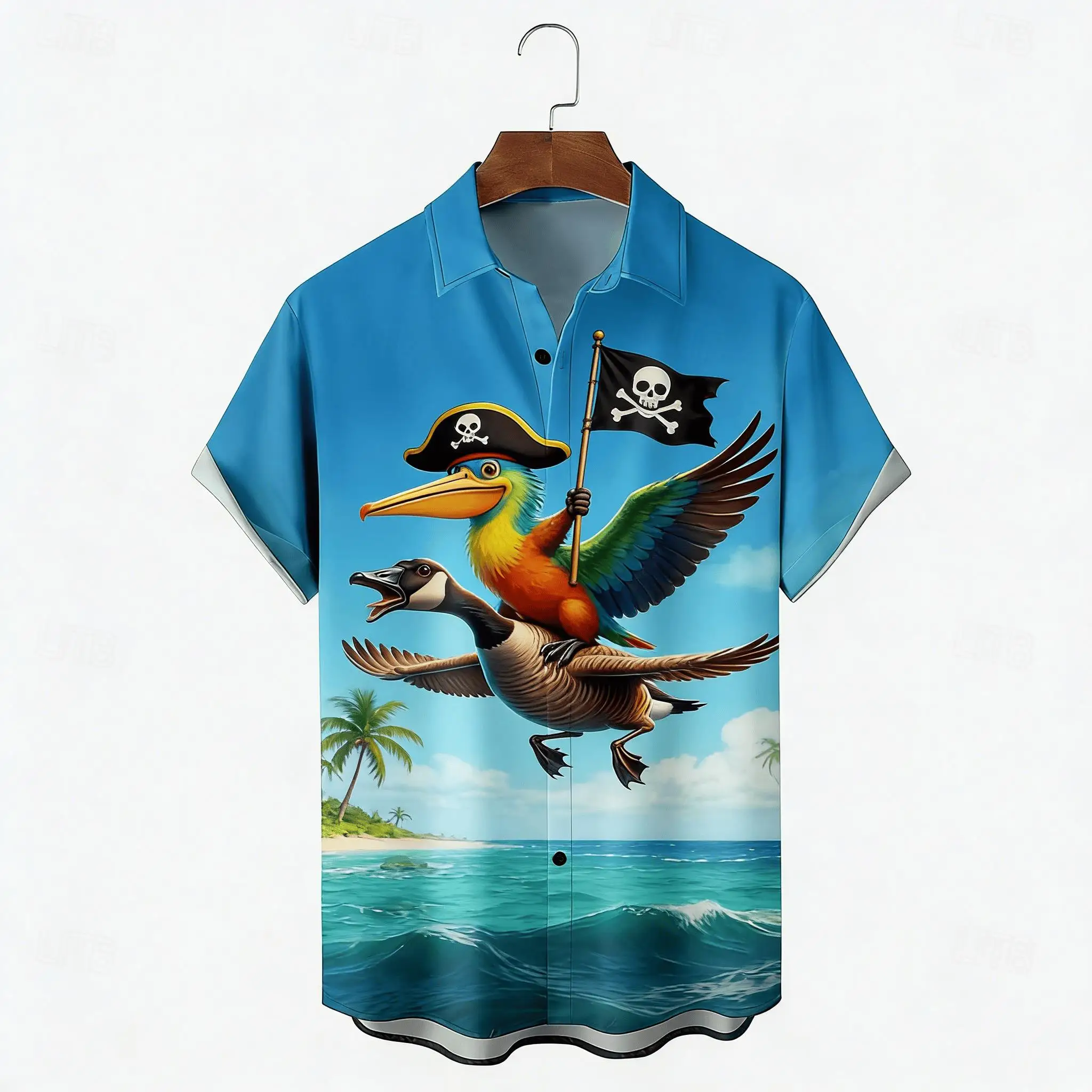 Men's Short Sleeve Hawaiian Shirt, Cartoon Print Casual Shirt, Lightweight Button Down Shirt for Spring Summer Daily Wear
Men's Short Sleeve Hawaiian Shirt, Cartoon Print Casual Shirt, Lightweight Button Down Shirt for Spring Summer Daily Wear