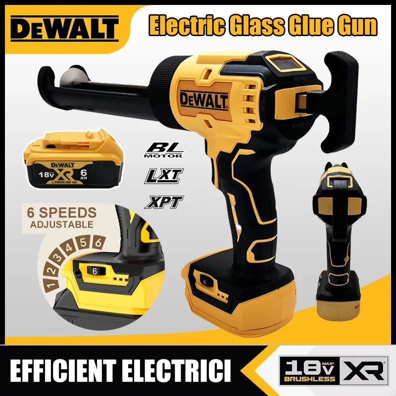 DeWalt Cordless Electric Caulking Gun 6-Speed for Doors Windows Glass Sealant Adhesive Glue Gun with LED Light Tool
DeWalt Cordless Electric Caulking Gun 6-Speed for Doors Windows Glass Sealant Adhesive Glue Gun with LED Light Tool