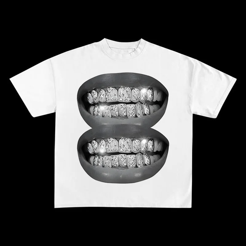 American fashion brand cotton casual oversized street American style teeth short-sleeved T-shirt round neck half-sleeved T-shirt
American fashion brand cotton casual oversized street American style teeth short-sleeved T-shirt round neck half-sleeved T-shirt