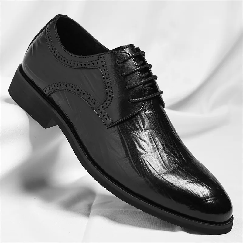 Spring Autumn New Designer Dress Shoes for Men Fashion Casual Lace Wedding Shoes Male Solid Color Cow Leather Shoe Man
Spring Autumn New Designer Dress Shoes for Men Fashion Casual Lace Wedding Shoes Male Solid Color Cow Leather Shoe Man