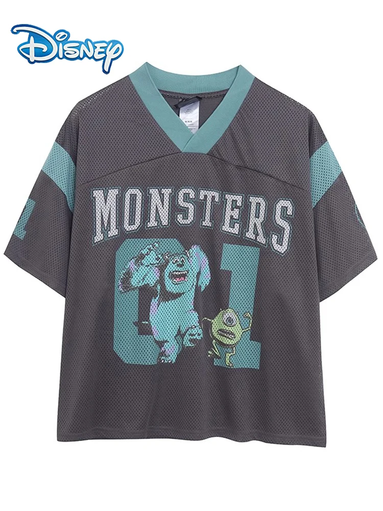 Disney T-Shirt Monsters University Letter Cartoon Print Fashion Women Short Sleelve Tee V-Neck Baseball Jersey Quick-dry Top
Disney T-Shirt Monsters University Letter Cartoon Print Fashion Women Short Sleelve Tee V-Neck Baseball Jersey Quick-dry Top
