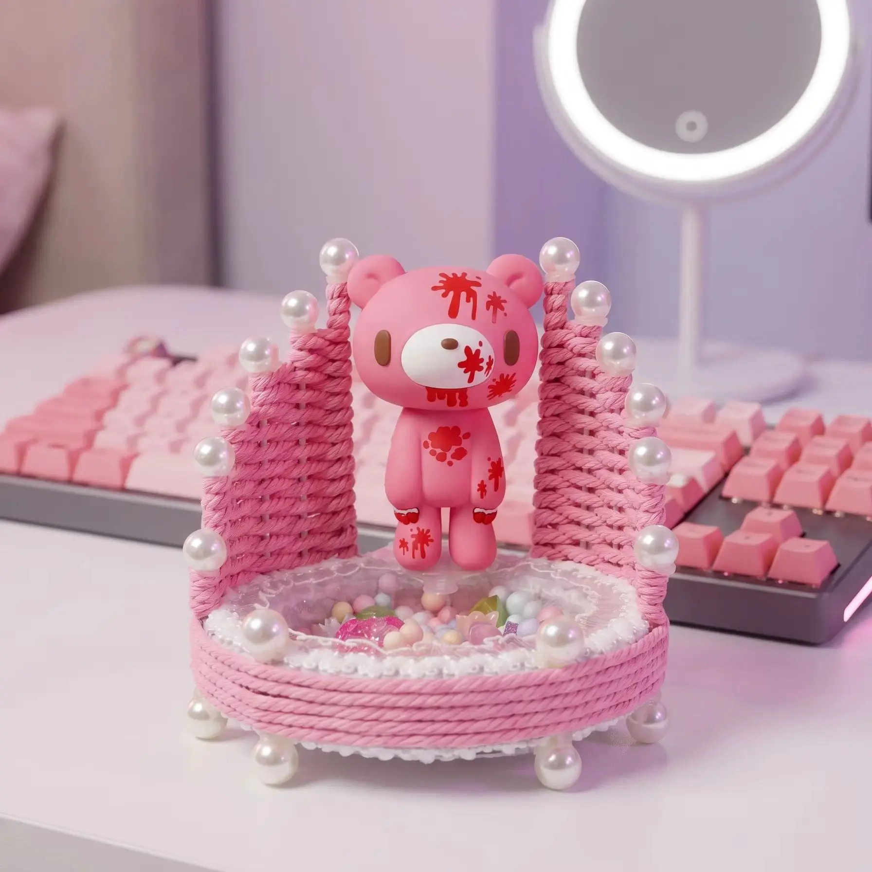 Handmade Pearl Crown Cute Bear Phone Stand Cute Pink Bear Desktop Phone Holder Creative Birthday Gift for Girl
Handmade Pearl Crown Cute Bear Phone Stand Cute Pink Bear Desktop Phone Holder Creative Birthday Gift for Girl
