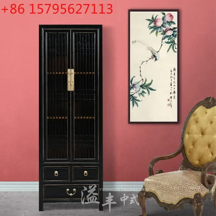Modern new Chinese living room retro bookcase with door combination storage solid wood porch cabinet
Modern new Chinese living room retro bookcase with door combination storage solid wood porch cabinet
