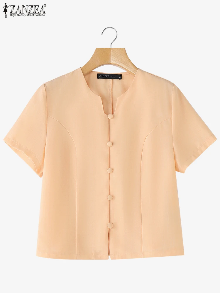 ZANZEA Short Sleeve Blouse Women Casual Loose Tops Summer Blusas 2025 Fashion Solid Color Blusas Casual OL Work Tunic Oversized
ZANZEA Short Sleeve Blouse Women Casual Loose Tops Summer Blusas 2025 Fashion Solid Color Blusas Casual OL Work Tunic Oversized