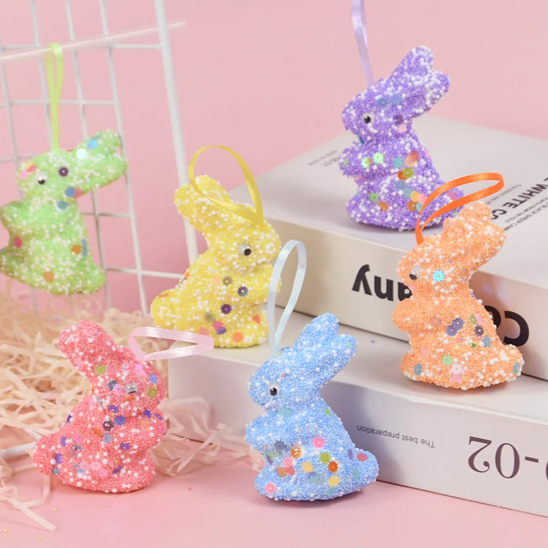 6pcs Easter Bunny Ornaments Foam Colorful Glitter Bunny Ornaments Home Decoration Hanging Pendants Festival Party Decor Supplies
6pcs Easter Bunny Ornaments Foam Colorful Glitter Bunny Ornaments Home Decoration Hanging Pendants Festival Party Decor Supplies
