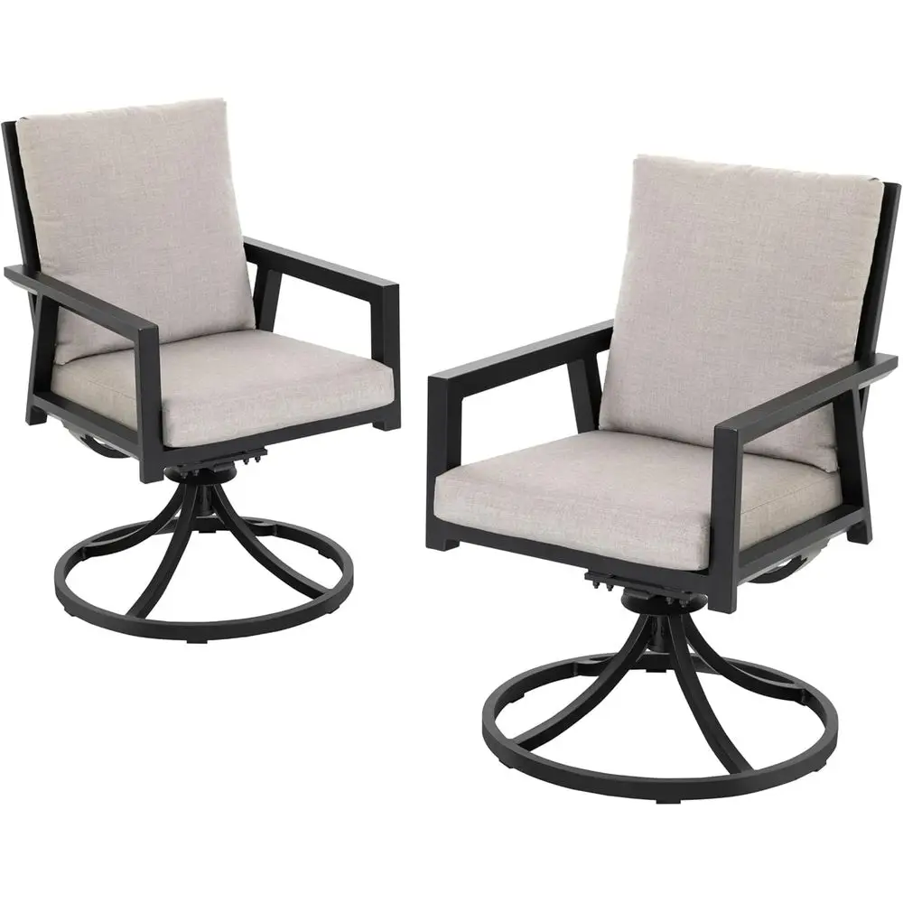 Набор из 2 устойчивых к атмосферным воздействиям вращающихся стульев для патио, черный и серый, с подушками для столовой и отдыха на открытом воздухе
Набор из 2 устойчивых к атмосферным воздействиям вращающихся стульев для патио, черный и серый, с подушками для столовой и отдыха на открытом воздухе