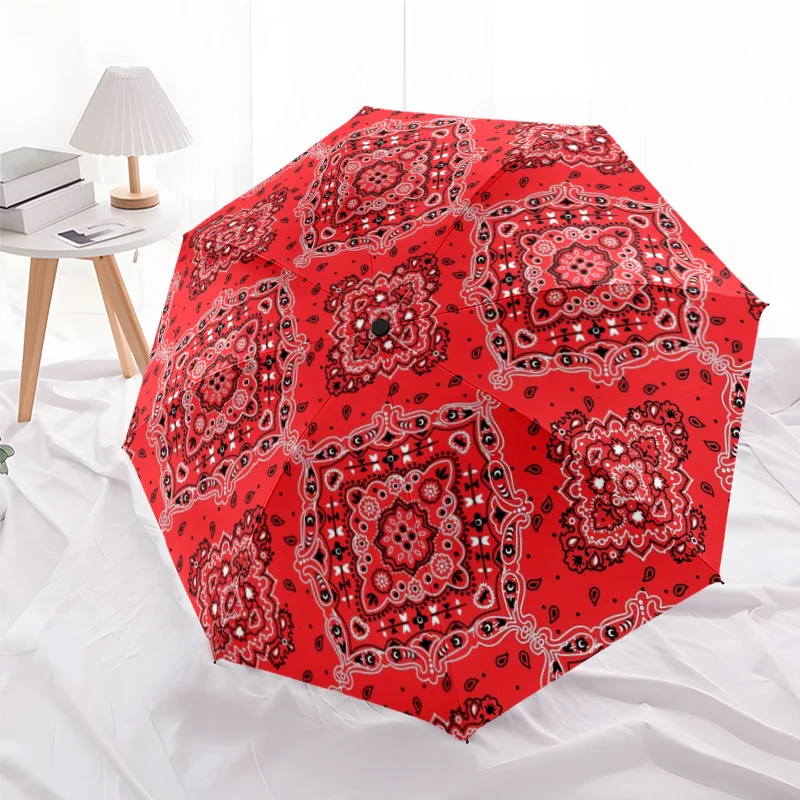 1pc Red Retro Paisley Automatic Folding Umbrella with 8-Rib Sturdy Frame, Windproof Canopy & Compact Travel Design - Unisex Po
1pc Red Retro Paisley Automatic Folding Umbrella with 8-Rib Sturdy Frame, Windproof Canopy & Compact Travel Design - Unisex Po